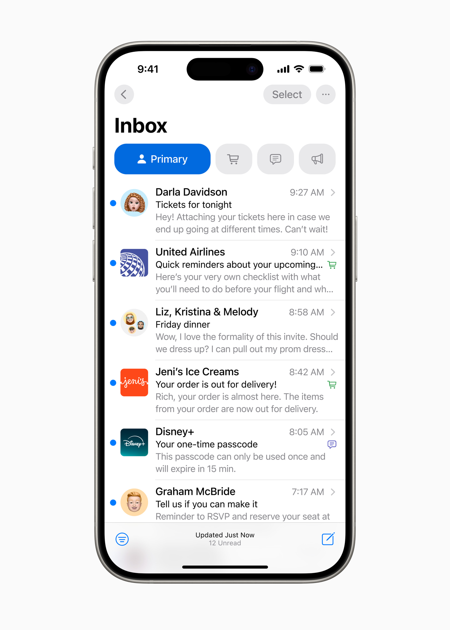 tính năng phân loại email trên Apple Mail