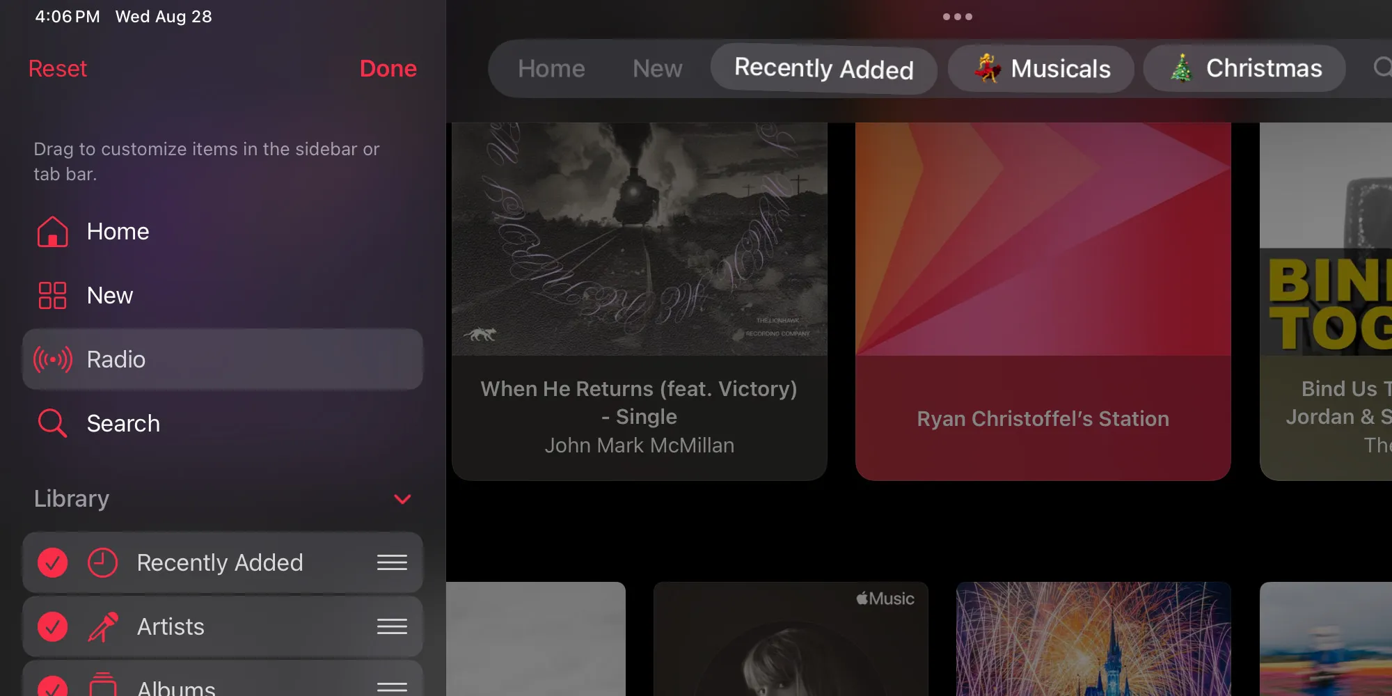 Apple Music cũng có hỗ trợ nhiều tùy chỉnh tương tự.