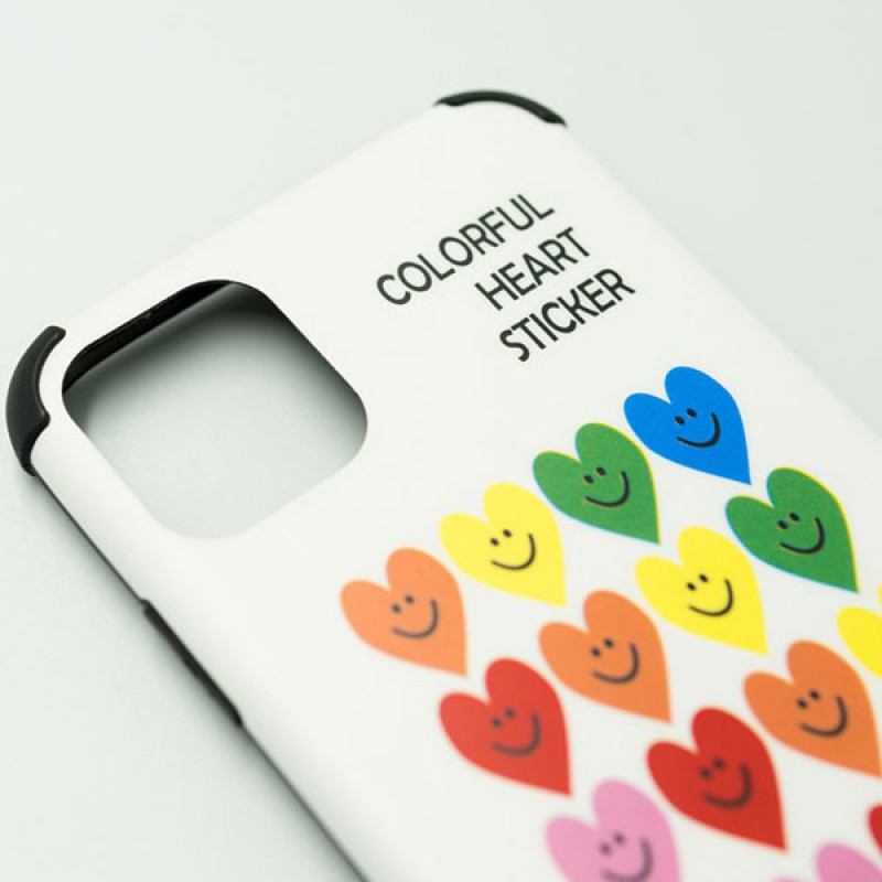 Ốp lưng iPhone 11 nhựa Colorful Heart Sticker