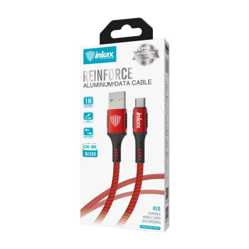 Cáp Micro Inkax dây dù CK-80 1m Red