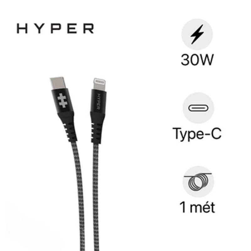 Cáp Type-C to Lightning Hyperdrive HD-CLB513 1.0m