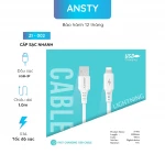 Cáp sạc nhanh USB to Lightning Ansty ZI-002 White