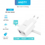 Đầu nối sạc nhanh 25W USB/USB-C Ansty Q-064