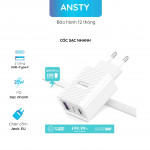 Bộ sạc nhanh 22.5W USB to Type C Ansty Q-031-T