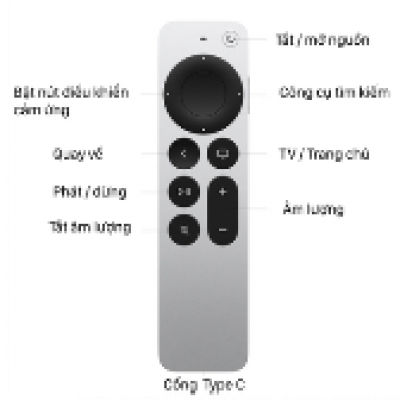 Remote Apple TV Chính hãng Silver