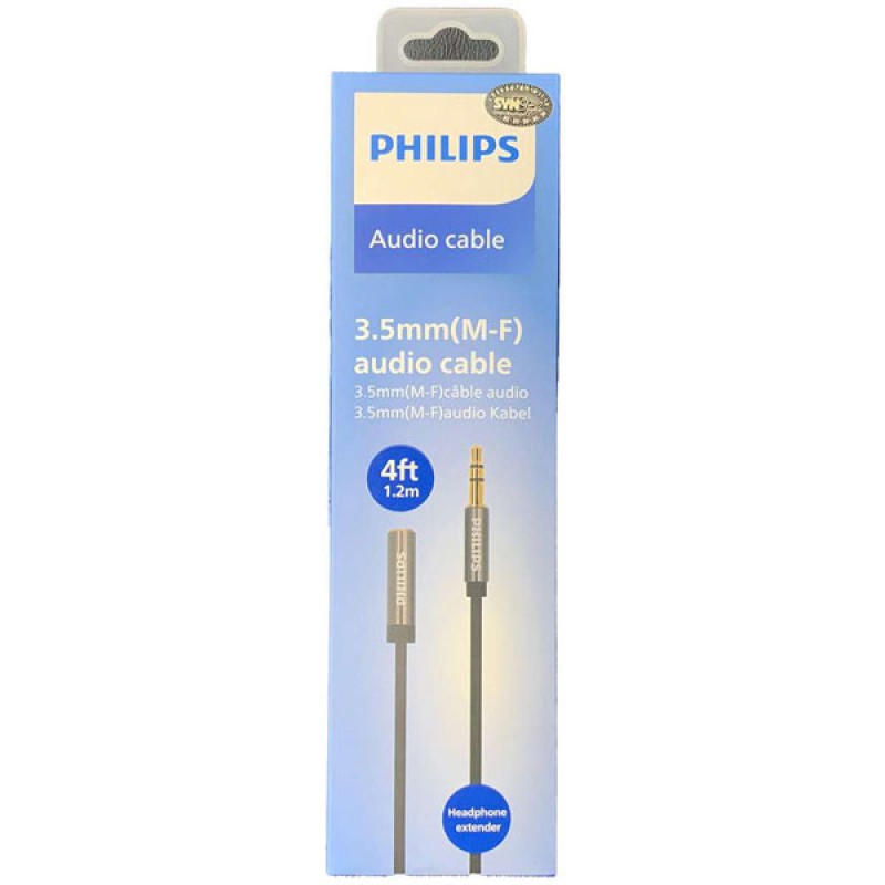 Cáp Audio Phillips AUX 3.5mm (M) to AUX 3.5mm (F) SWA4231/59 1.2m