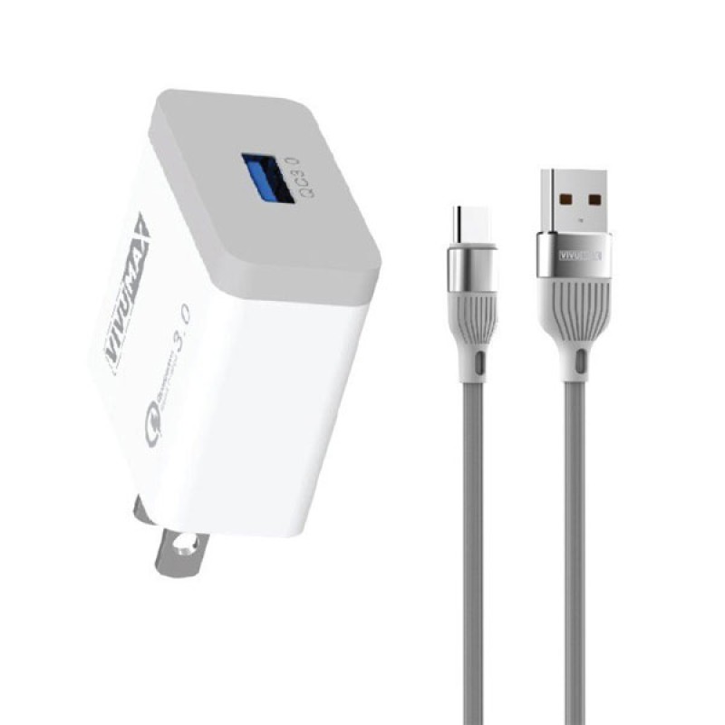 Bộ sạc nhanh 18W USB to Type C VivuMax VM-AC. FC300