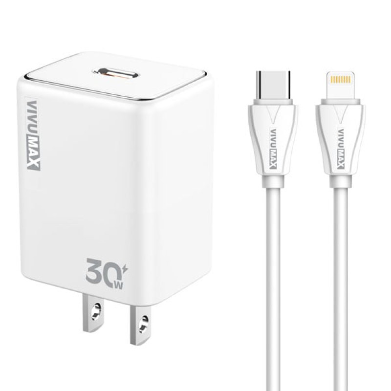 Bộ sạc nhanh cao cấp 30W USB-C to Lightning VivuMax VM-AC.PD30i