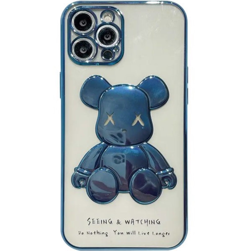 Ốp lưng iPhone series Gấu Bear Brick 3D dẻo trong