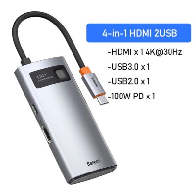 Cổng chuyển Baseus USB-C Hub 4in1 LVM013