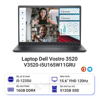 Dell Vostro 3520 i5U165W11GRU ( i5-1235U/16GB/512GB/15.6FHD/Win11+Office)