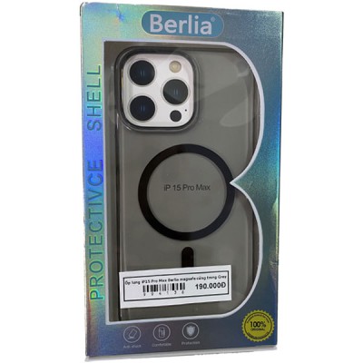 Ốp lưng iP15 series Berlia magsafe cứng trong