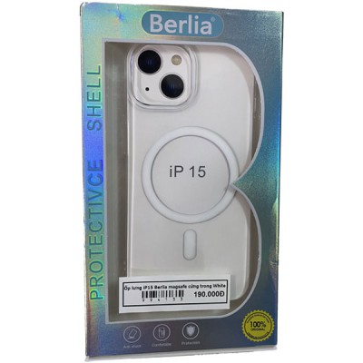 Ốp lưng iP15 series Berlia magsafe cứng trong