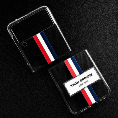 Ốp lưng Samsung Z Flip 3 Likgus nhựa trong sọc Thom Browne New York