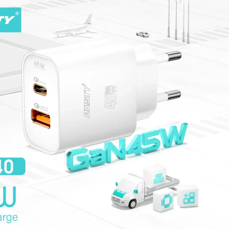 Đầu nối sạc nhanh 45W USB/USB-C Ansty Q-040