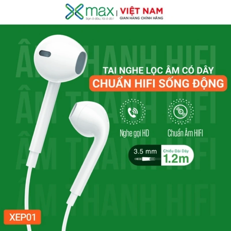 Tai nghe Jack 3.5 Xmax XEP01 White (KG)