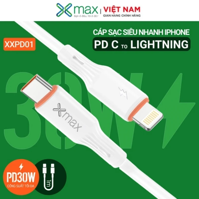 Cáp sạc nhanh Type-C to Lightning Xmax XXPD01 White (KG)