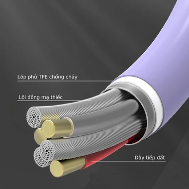 Cáp sạc nhanh Type-C to Type-C Xmax XXCC02 Violet (KG)