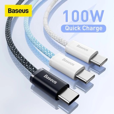 Cáp sạc nhanh Type-C to Type-C Baseus Fast Charging Cable 100W 6932172651626 LVE076-CC-1K Black
