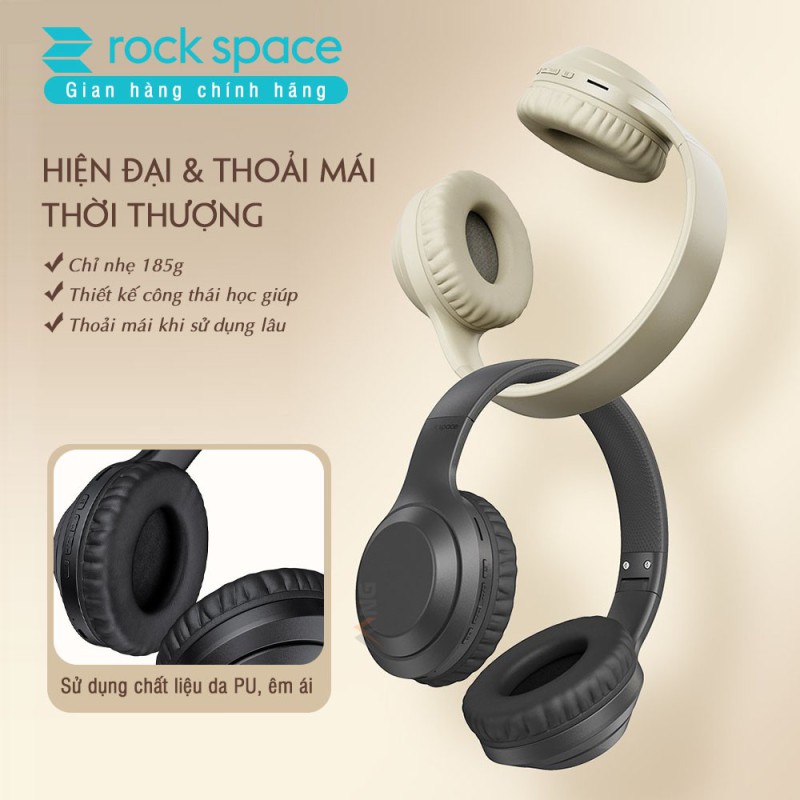 Tai nghe chụp Wireless không dây Rockspace O2 Black