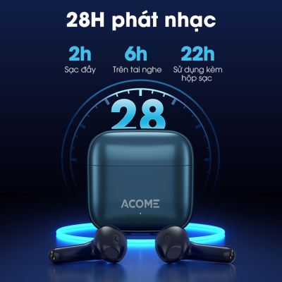 Tai nghe Bluetooth ACOME Quietpods Q1 Black Blue